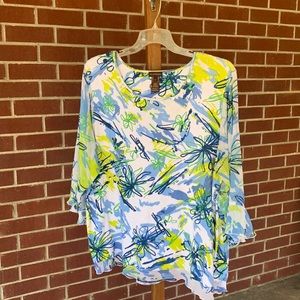 Like New - Multiples - Tunic Top - 3/4 Sheer Sleeves - Size: 2X